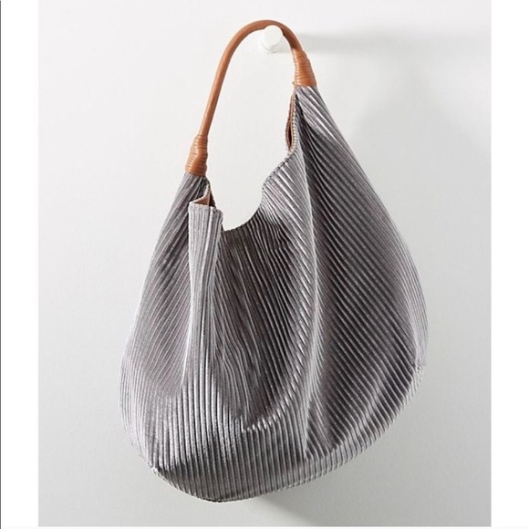 Anthropologie Handbags - Anthropologie soft grey hobo bag